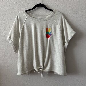 Women's Cream Embroidered Crop Top